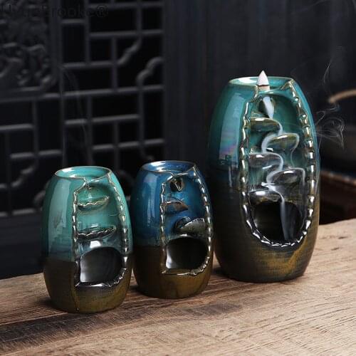 With 10Cones Free Zen Waterfall Incense Burner Ceramic Incense Holder,Option for Mixed Incense Cones (13 Styles Burner )