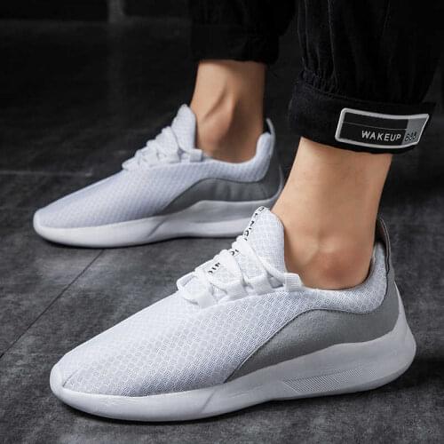 Super Light Men Shoes Mesh Sneakers Breathable Lace-up Running Shoes Comfortable Sport Shoes Anti-slip Gym Shoes Athletic Shoes