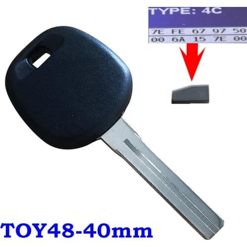 TOY48 Transponder Chip Keys For Lexus 4C chip 4D68 Chip (short Blade) Ignition Transponder Transmitter Key Blank