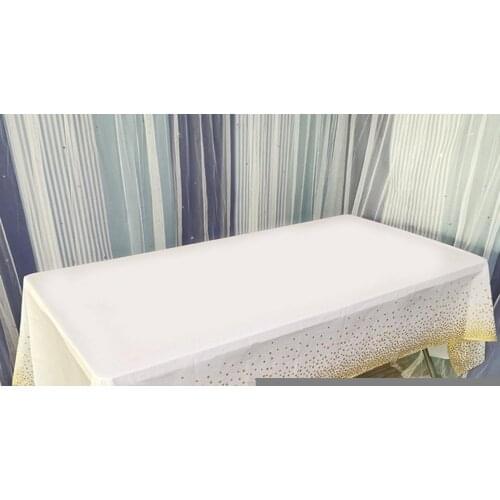 Convenient Tablecloth Foldable Disposable Tablecloth PE Rectangle Thicker Table Cover Rose Gold Dot Table Cover for Restaurant