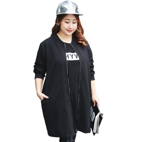 Plus size 5XL Baseball Jacket Women 2019 Spring Autumn Loose Casual Tops female Thin Coat Long Outerwear Black Large size Coats