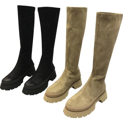 2021 Fashion Boots Womens Fashion Autumn Winter New Platform British Style Boots Short Tube Chelsea Chimney Boots