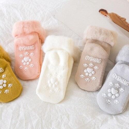 Winter Baby Socks Thick Warm Baby Terry Socks Non-slip Rubber Newborn Cotton Boys Girls Toddler Socks Solid Color Woolen Socks