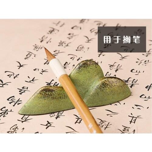 Japanese Peak Metal Paperweight Brush Rest Calligraphy Painting Sumi-e Tool