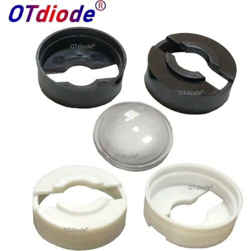 10-100pcs 60 90 degree 21mm LED Lens Reflector Collimator with Black White Holder Set For 1w 3w 5w High Power LED Lamp