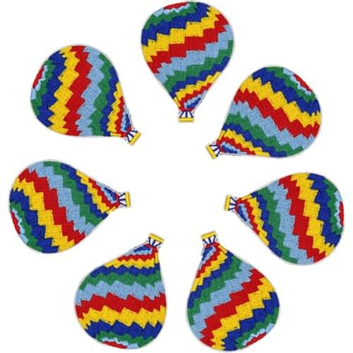 10Pcs Hot Air Balloon 7.3x5.8CM Patches Iron On Or Sew Fabric Sticker For Clothes Badge Patch Embroidered Appliques DIY