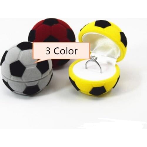 100pcs/lot Creative Flocking Ring Box Football Shap Jewelry Boxes Display Rack Gift Box Wholesale SN3845