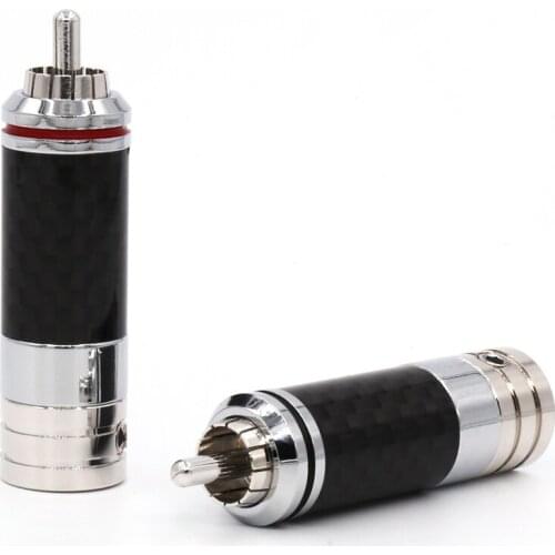 4pcs rhodium plated Carbon Fiber audio rca connector plug for interconnect cable