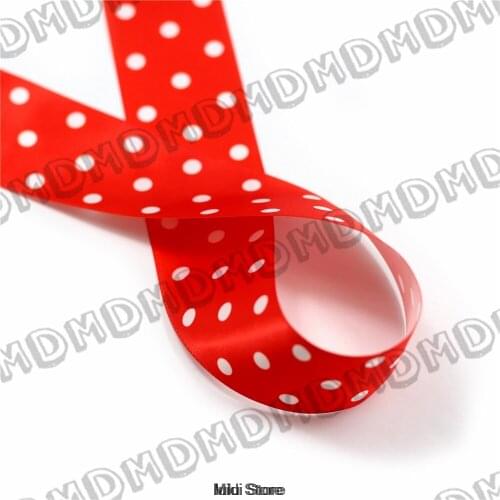 9mm-75mm white Polka Dot Printed Cheap Satin Ribbon DIY Handmade Gift Wrapping wedding decoration 100 Yards MD160309-57-3694