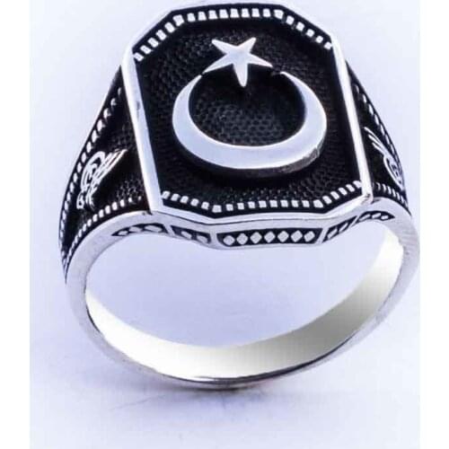 925 sterling Silver Moon Star Ring