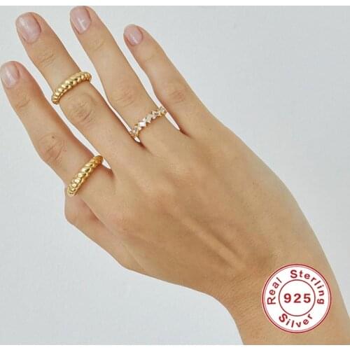 AIDE 925 Sterling Silver Twist Rings For Women Girl Fashion Glossy Punk Wide Big Twists Ring Party Gift Fine Jewelry anillos