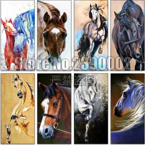 Diamond Embroidery Full Square Animals Horse 5D Diy Diamond Painting Cross Stitch Mosaic Picture Rhinestone Home Decoration