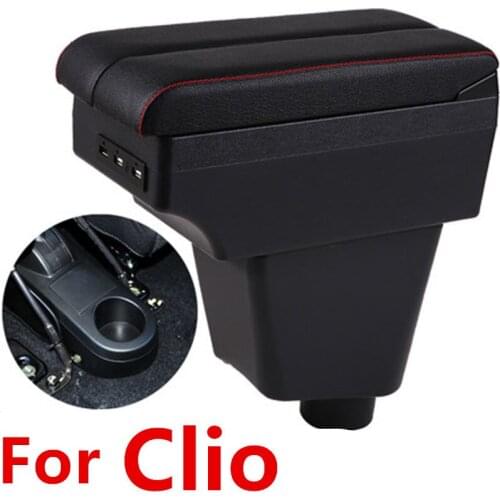 For Clio 4 Armrest box central Store content box with USB interface