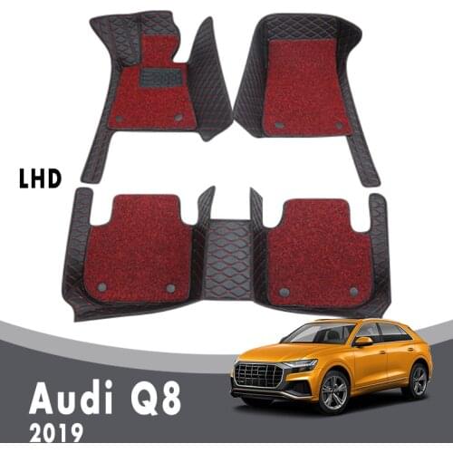 Double Layer Wire Loop Carpets For Audi Q8 2019 Luxury Car Floor Mats Auto Interior Accessories Custom Foot Pads Cover Rugs