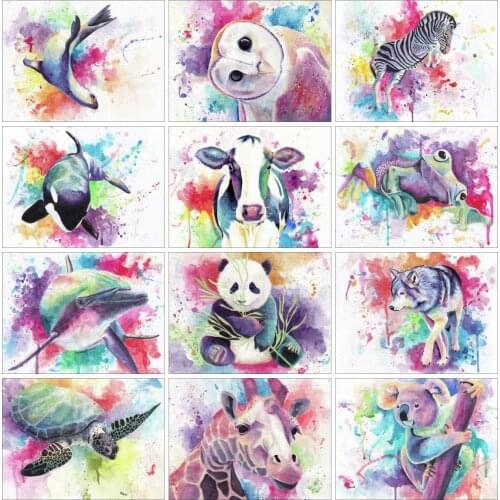 EverShine Diamond Painting Animals Cross Stitch Diamond Embroidery Owl Picture Rhinestones Mosaic Art Cartoon Wolf Home Decor