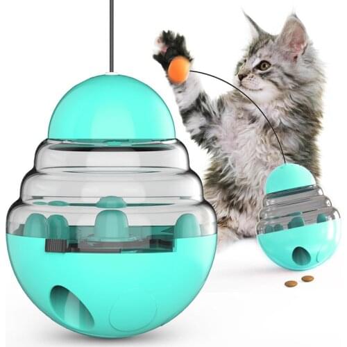 Pet Cat Toys with Tumbler Tease Ball Funny Training Interactive Toy with Slow Food Feeding for Kitten Play Pets Suppliers