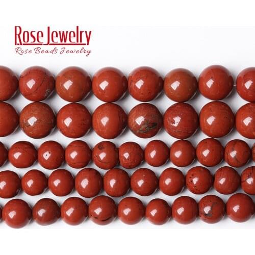 Natural Stone Chinese Red Jaspers Round Loose Beads 15" Strand 4 6 8 10 12 MM Pick Size For Jewelry Making Bracelet