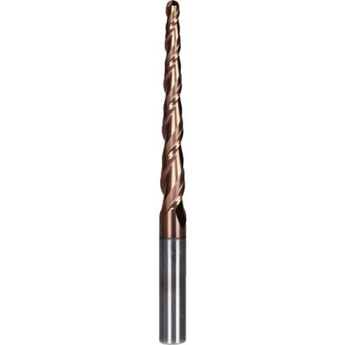 1pc R2.0*D8*60*100L*2F HRC55 Tungsten solid carbide Coated Tapered Ball Nose End Mills cone milling cutter wood knife tools