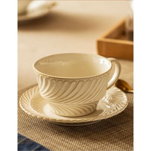 GY Good-looking Coffee Cup Household Light Luxury High-End Ceramic Cup Retro Coffee Set Set
