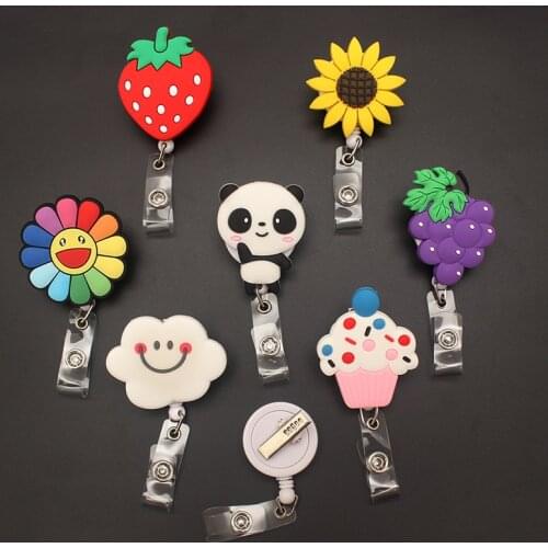 Creative Sunflower Style 360° Retractable Card Holder Badge Reel Nurse Exhibition Enfermera Girl And Boy Name Card