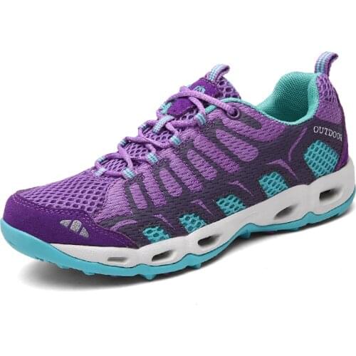 Unisex Breathable Hiking Shoes Light Mesh Outdoor Sport Climbing Fishing Sneakers Man Women Comfortable Trekking Tactical Shoes