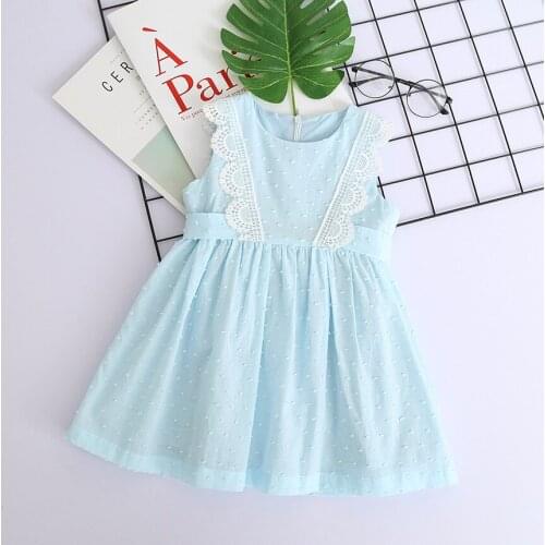 Thunderers Fashion Kids Dresses For Girls Cotton Lace Vest Dress Back Zipper New Summer Princess Dress Baby Girl Clothing 3Y-8Y