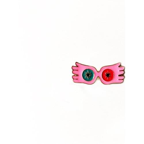 Fashion Enamel Pin Cute Pink Cartoon Sunglasses Brooches For Women And Kids Beautiful Jewelry Badges Gift