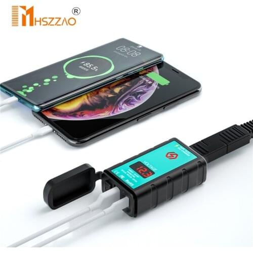 Motorcycle Square Fast Dual USB Charger With Voltmeter Button Switch Integrated SAE Socket 1-1.4 Meter SAE Socket Cable