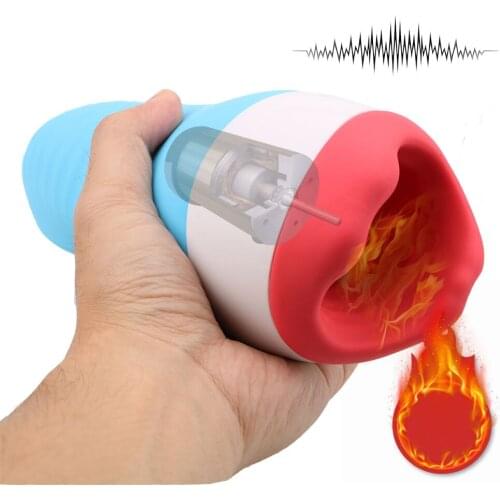 Male Masturbation Cup Deep Throat Oral Sex10 Speed Blowjob Machine Masturbation Vibrator Heating Sex Toys for Men