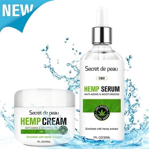 Secret De Peau 2Pc Set Wrinkle Power Serum Face Moisturizer Anti Aging Cream Face Tightening Machine Korean Beauty Skin Care Set