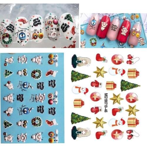 3D new arrived Acrylic Engraved Nail Sticker Christmas style snowflake Water Decals Empaistic Nail Water Slide Decals Z0202