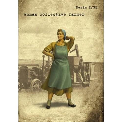 Unpainted Kit 1/35 War Woman collective farmer soldier figure Historical Resin Figure miniature garage kit