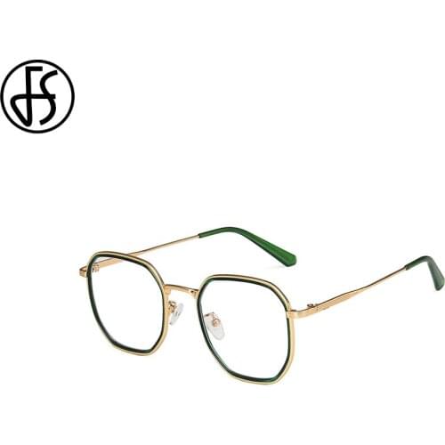 FS New Bluelight Blocking Glasses Anti Eyestrain Men Women Computer Game Goggles Green Gold Art Frame Anti Blue Light Eyeglasses