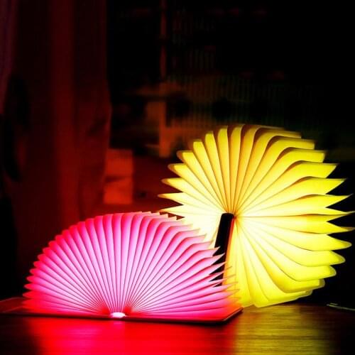 Creative Folding Page Turning Gift Book Reading Light USB Charging Colorful LED Book Light Multifunctional Book Night Light