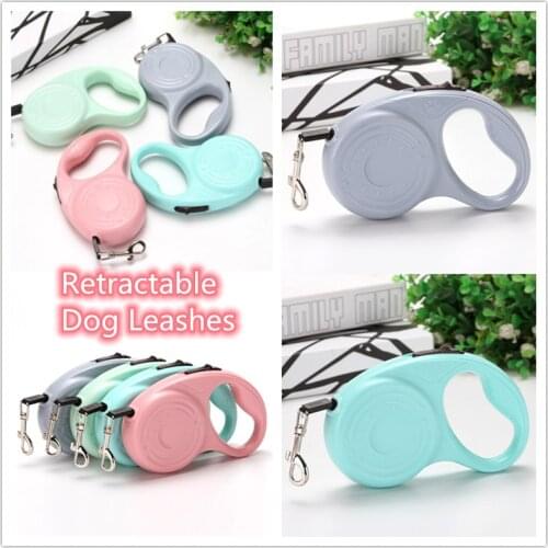 3/5M Retractable Dog Leashes Automatic Adjustable Extending Nylon Dogs Leash Rope For Puppy Cats Leash Walking Pet Accessories