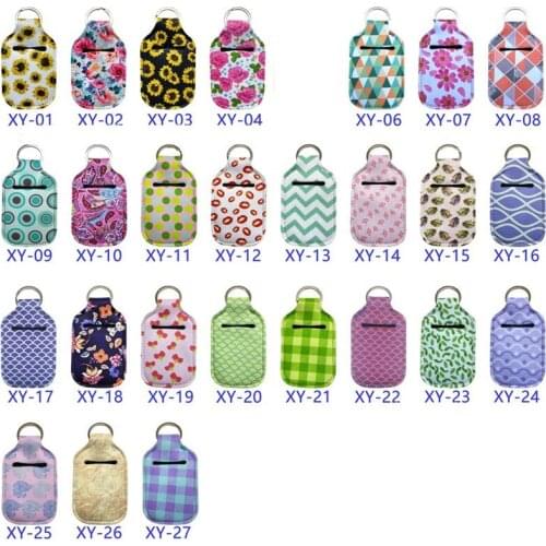 300pcs/lot 30ml Empty Bottle and Keychain Holder Portable Refillable Hand Sanitizer Bottles and Keychain Carriers for Soap