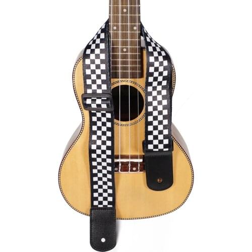Electric Guitar Strap Black White Plaid Acoustic Guitar Strap Ukulele Bass Strap Guitar Accessories