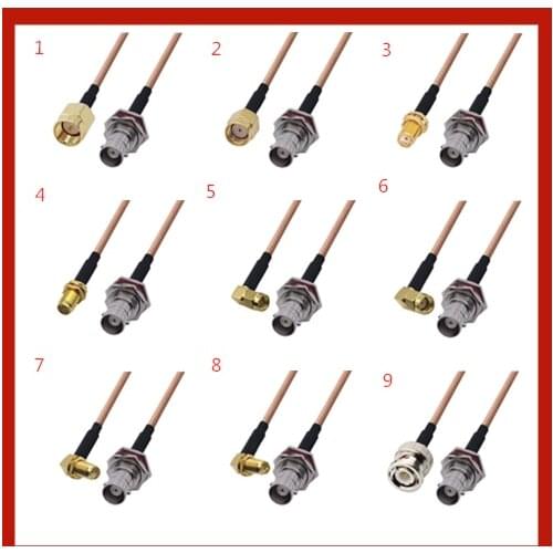 RP-SMA /SMA Male & Female to BNC Female Jack Bulkhead Connector Pigtail Jumper RG316 Cable 50 ohm
