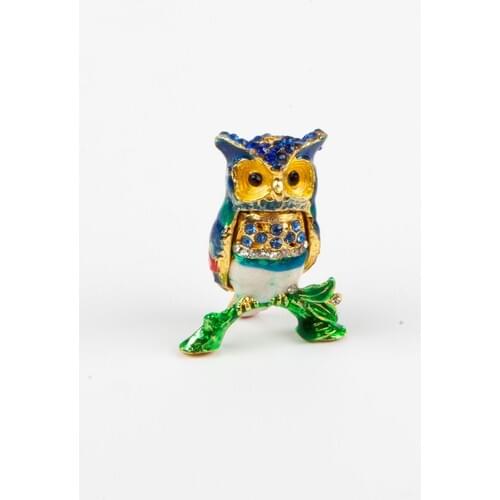 Dünyadan Gifts Owl Swarovski Cubic Zirconia Jewelry Box No.4