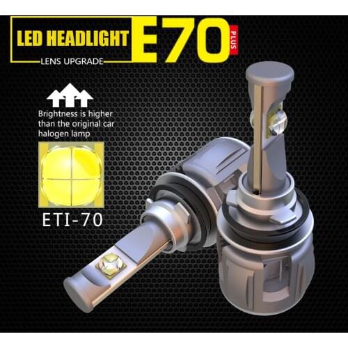 1 Set H8 H9 H11 H16 60W 6000LM E70 LED Headlight Front Lens Lamps Bulbs ETI-70 4SMD Chips Turbo Fan White 6000K Fog 120W 12000LM