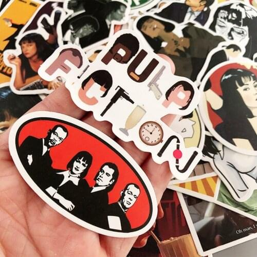 10/50PCS Pulp Fiction Tv Show Tv Show Trolley Case Car Bicycle Locomotive Fun Toy Stickers Adult Cute Guitar Trolley Case Water