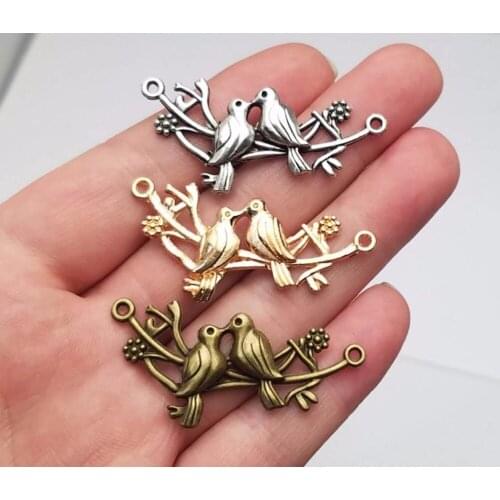 10pcs/lot--45x20mm, 3 Colors plated Bird Connector charms,DIY supplies, Jewelry accessories