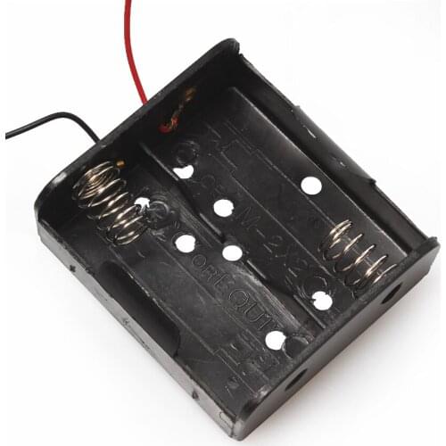 10PCS "C "Size Battery Box Large Two Sections Side By Side Case PP Soft Material With Wire Leaded For 2 x C Size 3V Battery