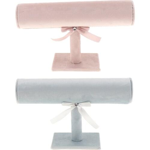 2Pcs Premium Bracelet Bangle Watch T-bar Rack Holder Jewelry Display Cloth Cover