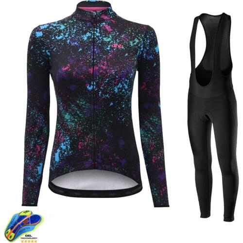 2021 DHB Women Long Cycling Jerseys Set Breathable Bike Cycling clothes MTB Cycling Clothing Suit Maillot Ropa Ciclismo mujer