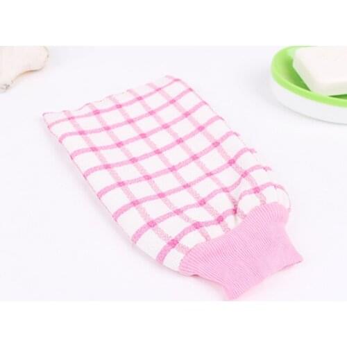 300pcs/lot 25x15cm Lattice Bath towel gloves thick gloves rubbing mud bath towel random color