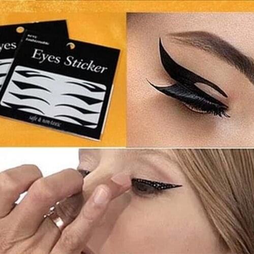 4 Pair Makeup Cosmeti Beauty Tools Trendy Cat Style Temporary Double Eyeshadow Eyelid Tape Eye Sticker Smoky Tattoo Eye