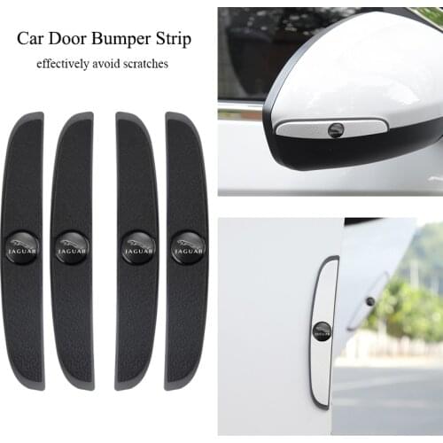 4Pcs Car Door Edge Anti-Collision Strips Auto Emblem Anti-Scratch Protector Stickers For Jaguar XF I-Pace F-Pace S-Type X-Type