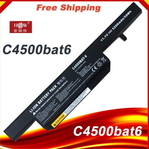 Laptop battery for Clevo C4500BAT-6 C4500BAT 6 B4100M C4500 W250H B4105 B5100M C4500BAT6 W150 B5130M W240C W240HU