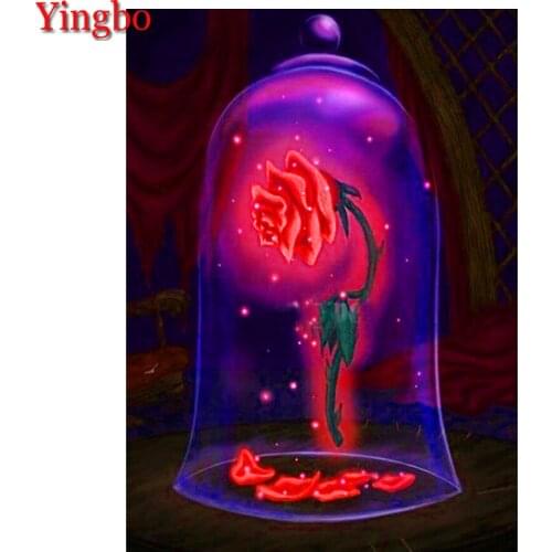 Diamond painting cross stitch "Rose in the bottle" diamond embroidery full square round drill diamond mosaic rhinestone pictures